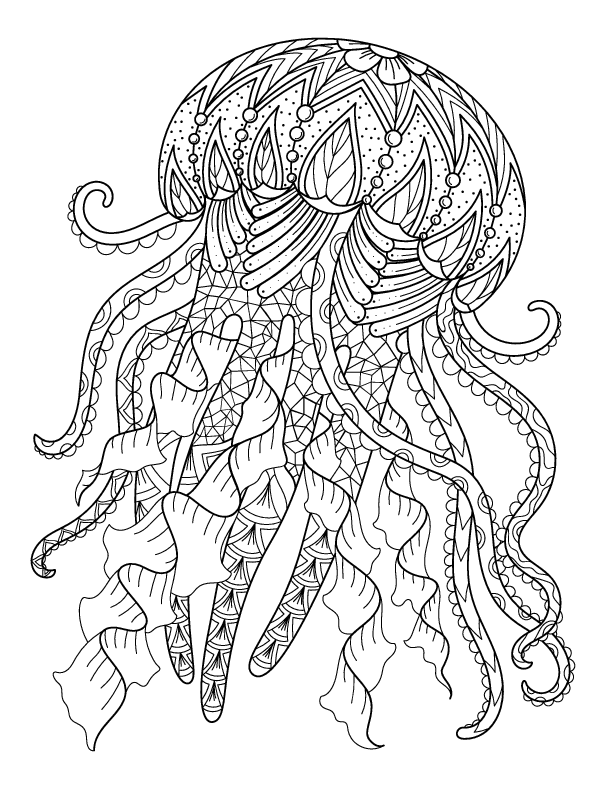 Jellyfish Lanterns Coloring Sheet